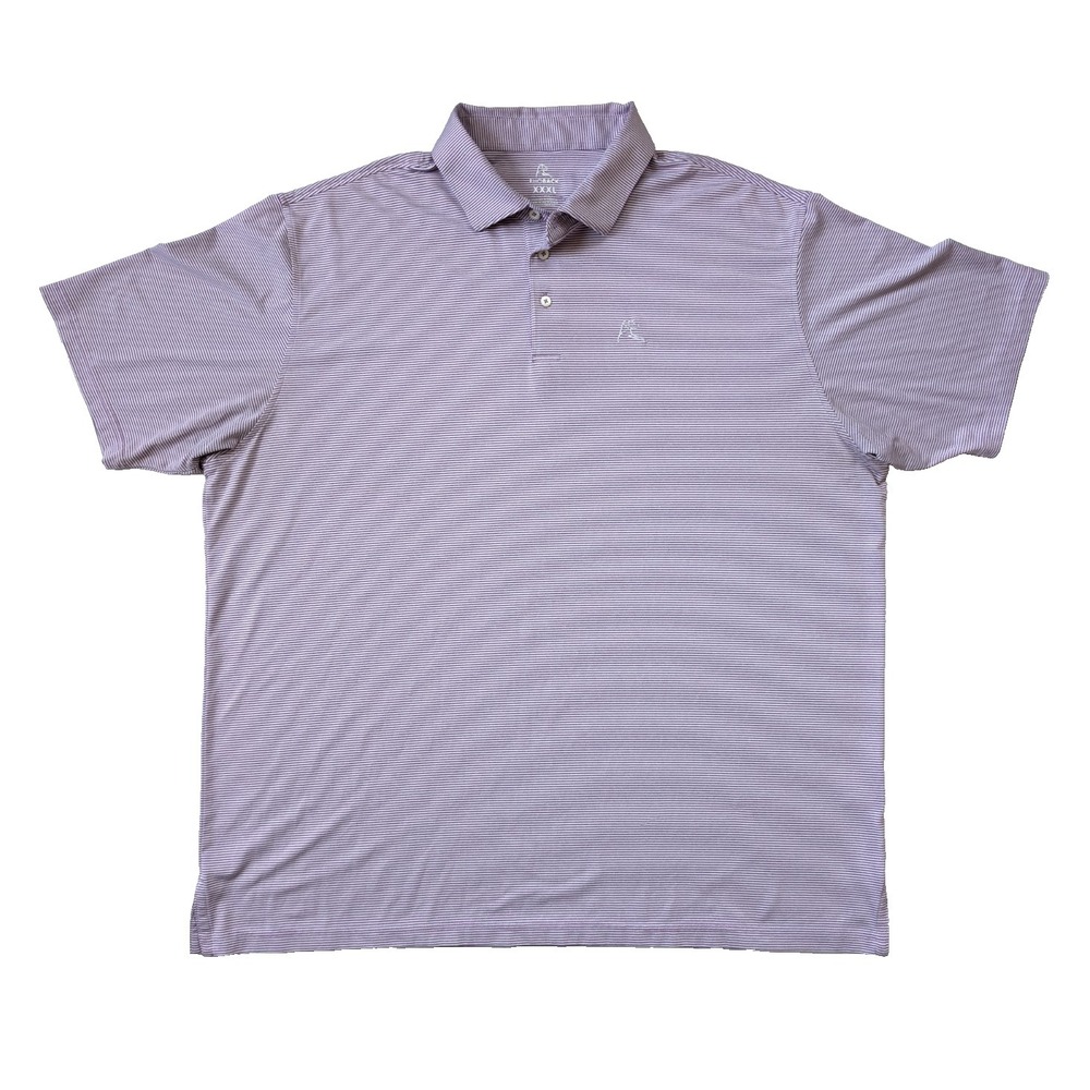 Rhoback Mens 3XL Polo Purple Stripe Performance Golf Stretch XXXL